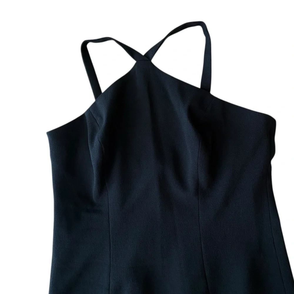 Dress The Population Dress Black Halter Straps Mermaid Whimsy Dark Romantic